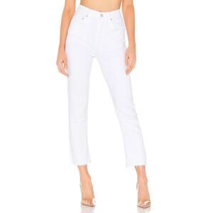 AGolde Riley High Rise Straight Crop Jeans in Blurred Size 26 Flawed